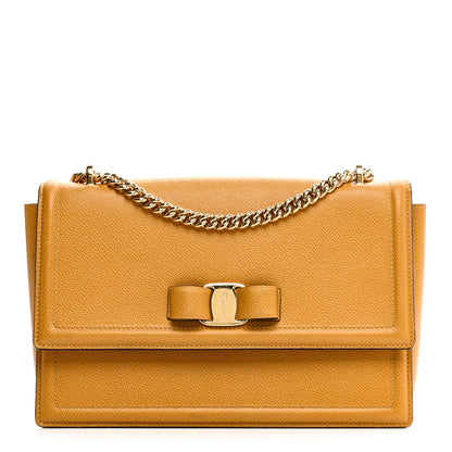 Salvatore Ferragamo Pebble Calfskin Ginny Shoulder Bag Langur 1 of 8
