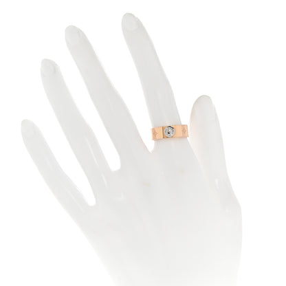 Louis Vuitton Brass Monogram Engraved Nanogram Ring S Pink Gold 2 of 9