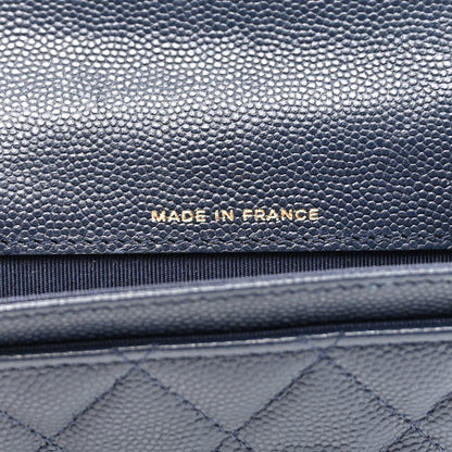 Chanel Caviar Quilted Flap Card Holder Wallet Navy 7 of 9
