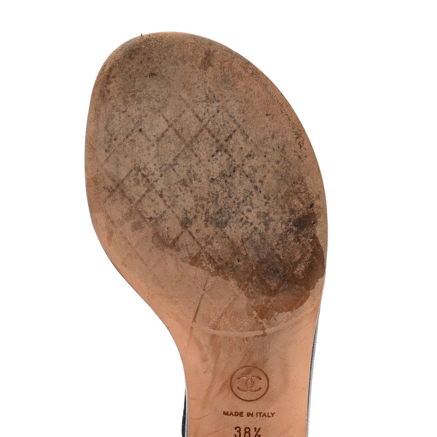 Chanel Lambskin CC Chain Thong Sandals 38.5 Navy 15 of 15