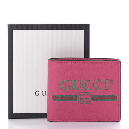 Gucci Grained Calfskin Logo Bi-Fold Wallet Box Pink Green 7 of 7