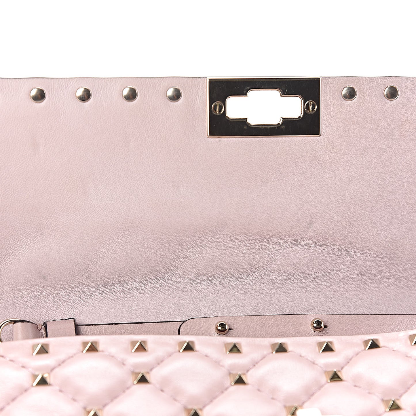 Nappa Rockstud Spike Wallet on Chain Water Rose