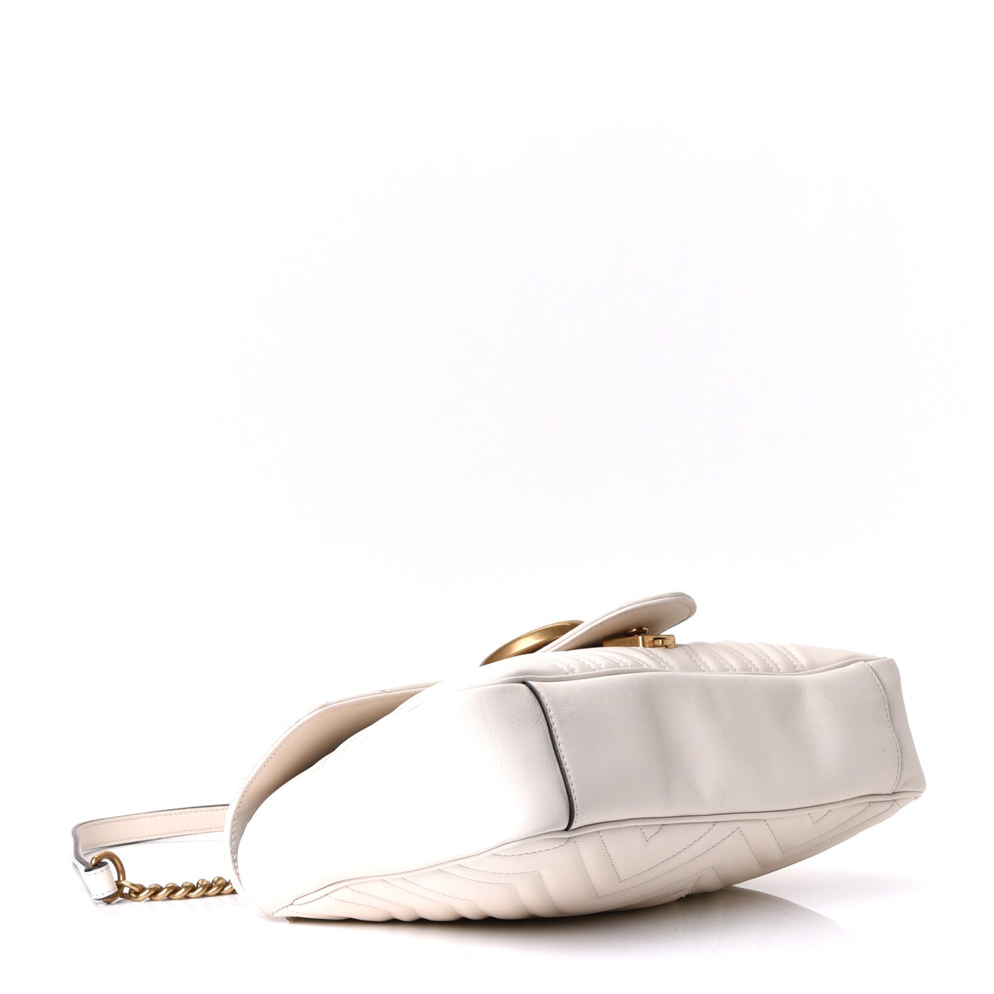 Calfskin Matelasse Medium GG Marmont Shoulder Bag White