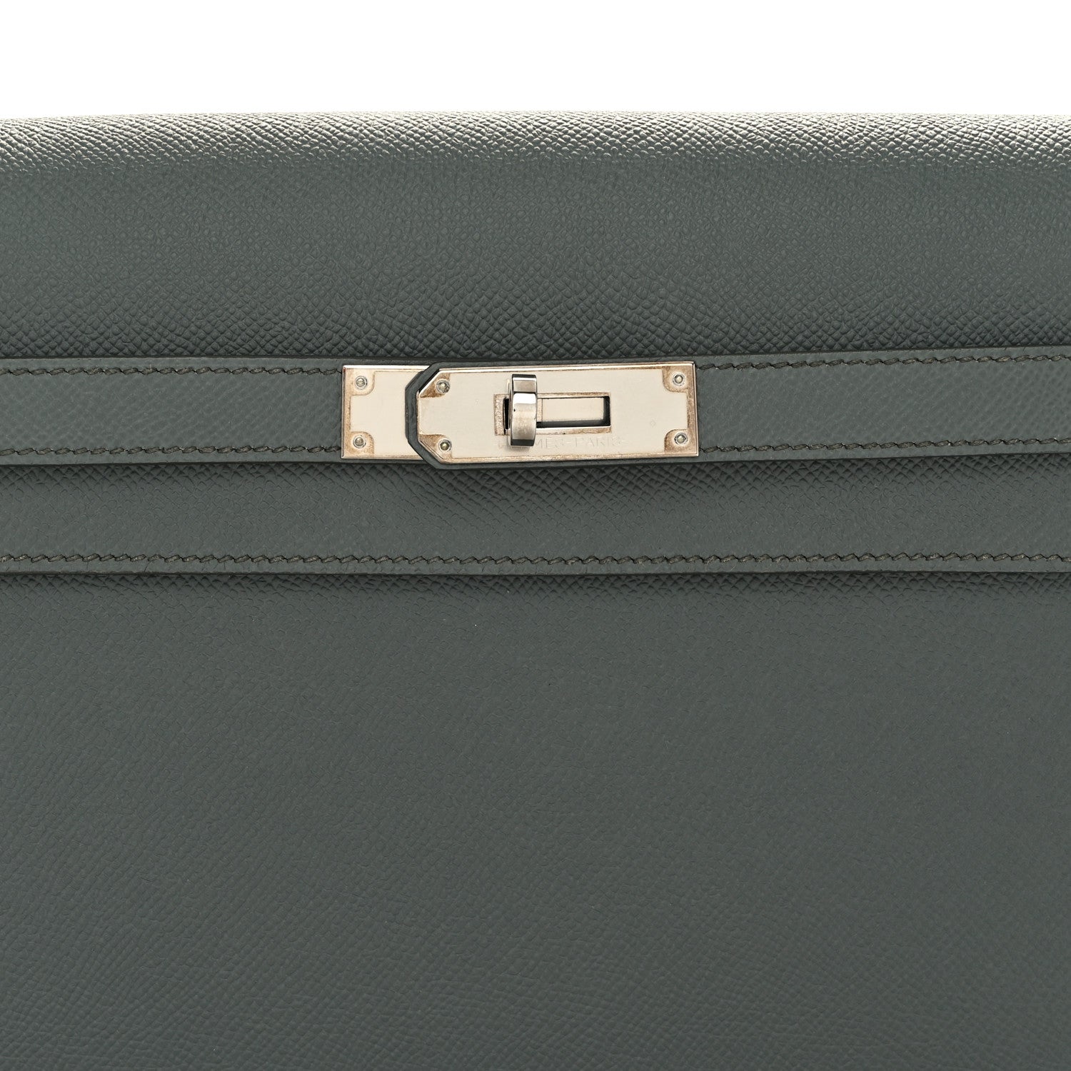 Hermes Epsom Kelly Depeches 25 Pouch Vert Amande 9 of 11