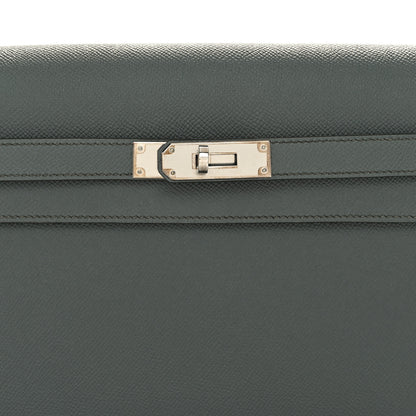 Hermes Epsom Kelly Depeches 25 Pouch Vert Amande 9 of 11