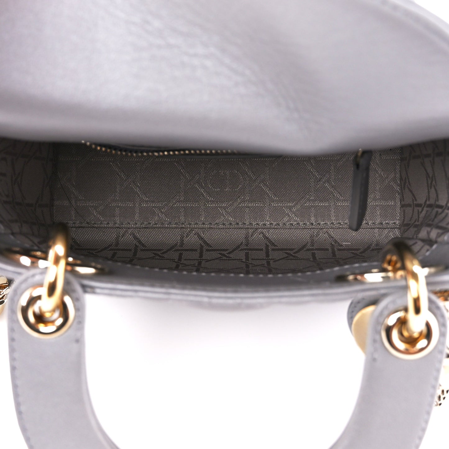 Lambskin Cannage Mini Lady Dior Grey