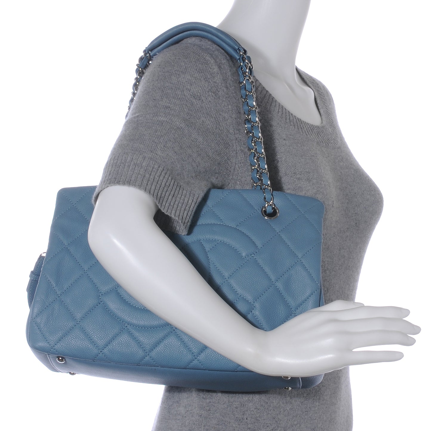 Caviar Timeless CC Shopping Tote Blue