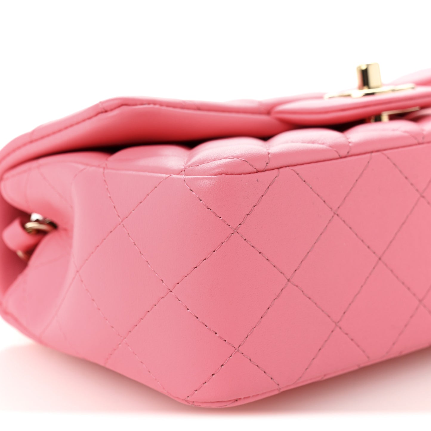 Lambskin Quilted Mini Rectangular Flap Pink