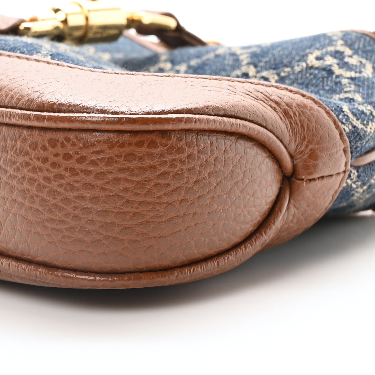 New Denim GG Monogram Calfskin Mini Jackie 1961 Hobo Blue Tea Cuir