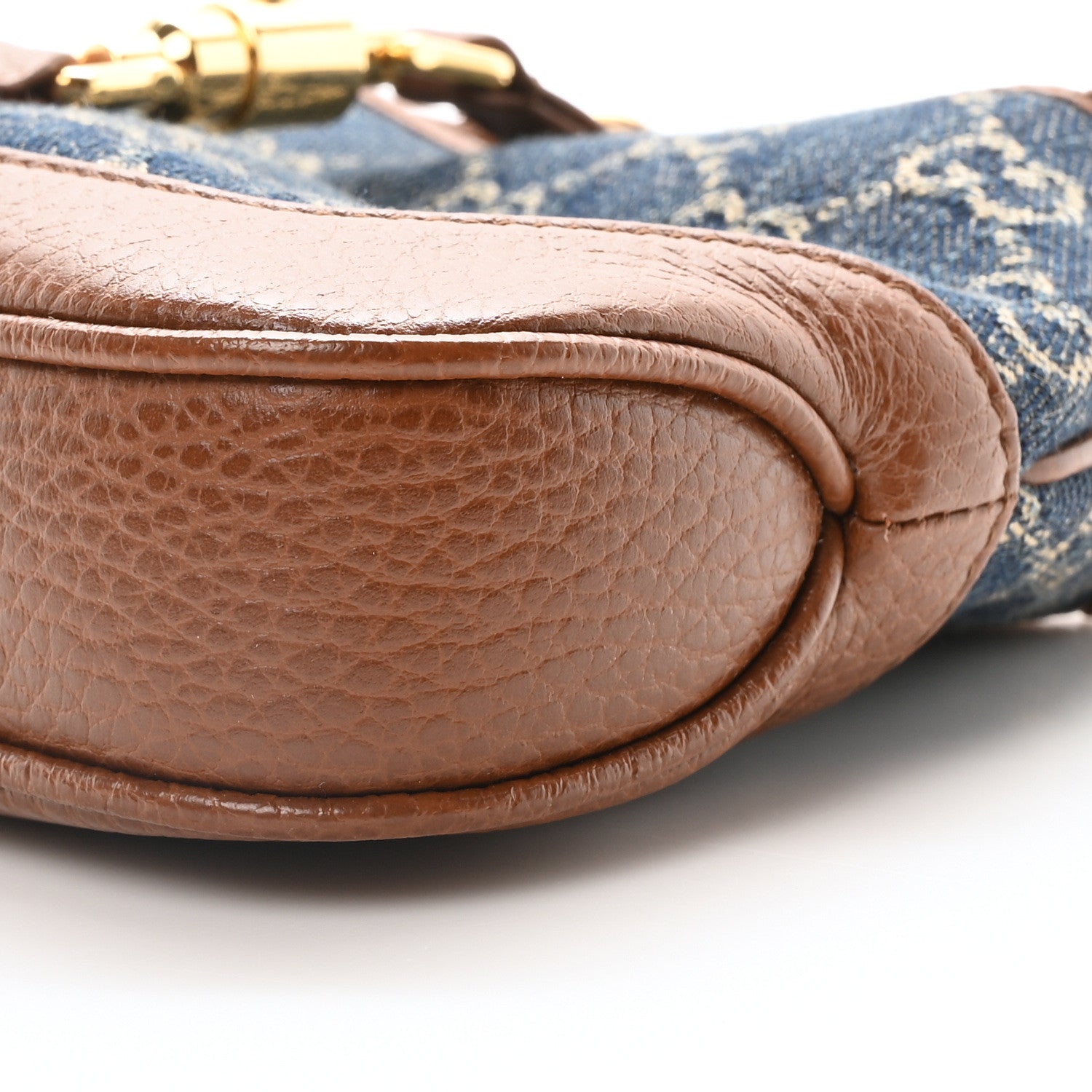 Gucci New Denim GG Monogram Calfskin Mini Jackie 1961 Hobo Blue Tea Cuir 10 of 10
