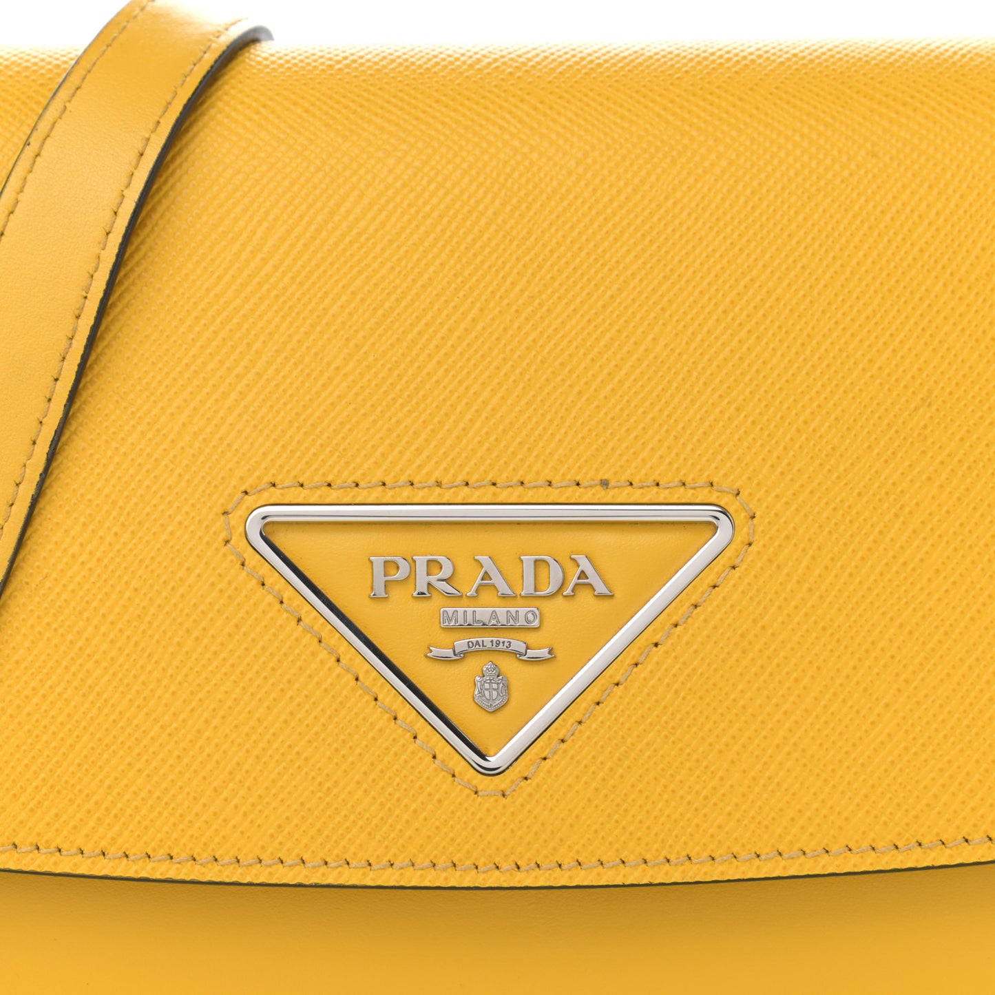 Saffiano Cuir Calfskin Identity Shoulder Bag Soleil