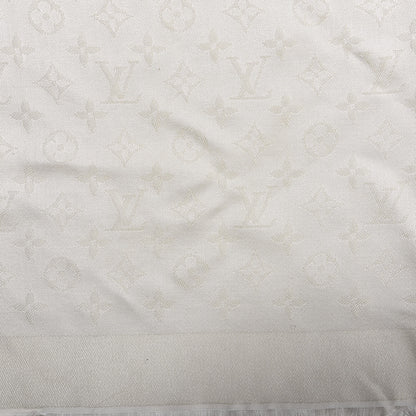 Louis Vuitton Silk Wool Monogram Shine Shawl Beige 3 of 3