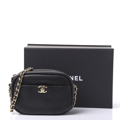 Chanel Goatskin Quilted Small Casual Trip Camera Case Black 10 of 10