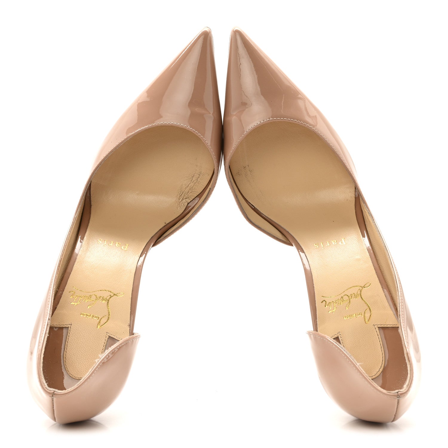 Christian Louboutin Patent Iriza 85 Pumps 39.5 Nude 1808809