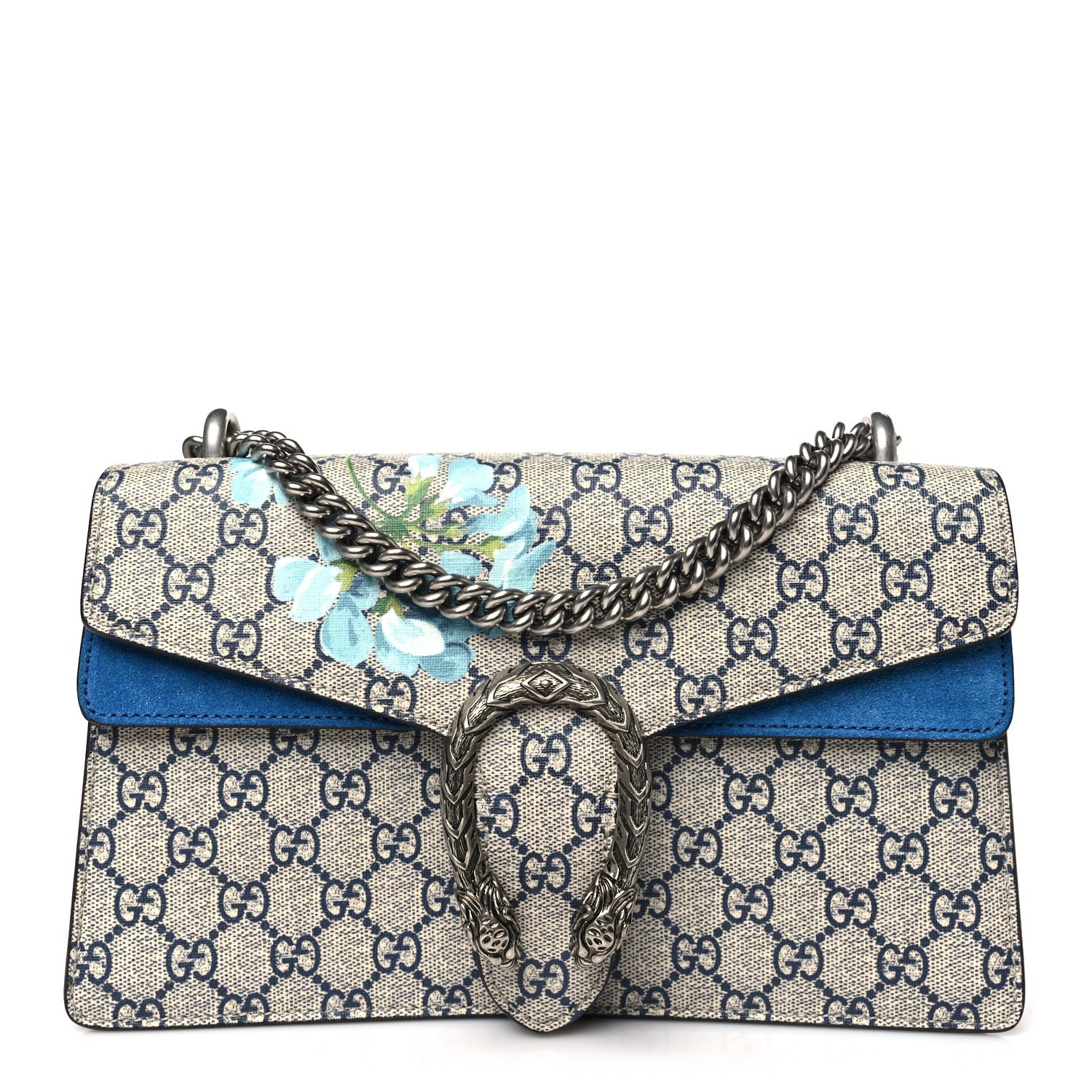 Gucci GG Supreme Monogram Blooms Small Dionysus Shoulder Bag Beige Navy Vintage Blue 1 of 10