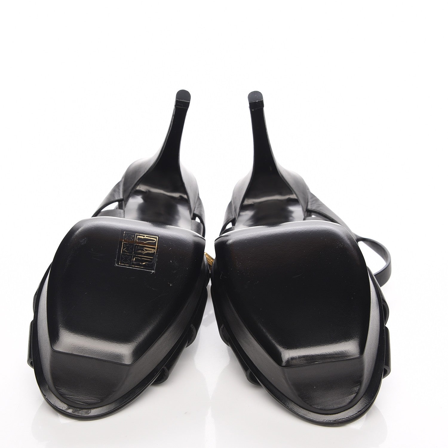 Saint Laurent Calfskin Tribute 75 Platform Sandals 39 Black 5 of 7