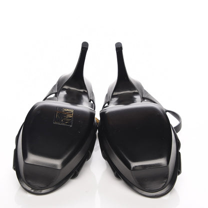 Saint Laurent Calfskin Tribute 75 Platform Sandals 39 Black 5 of 7
