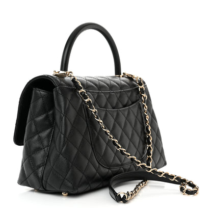 Chanel Caviar Quilted Small Coco Handle Flap Black 3 of 16