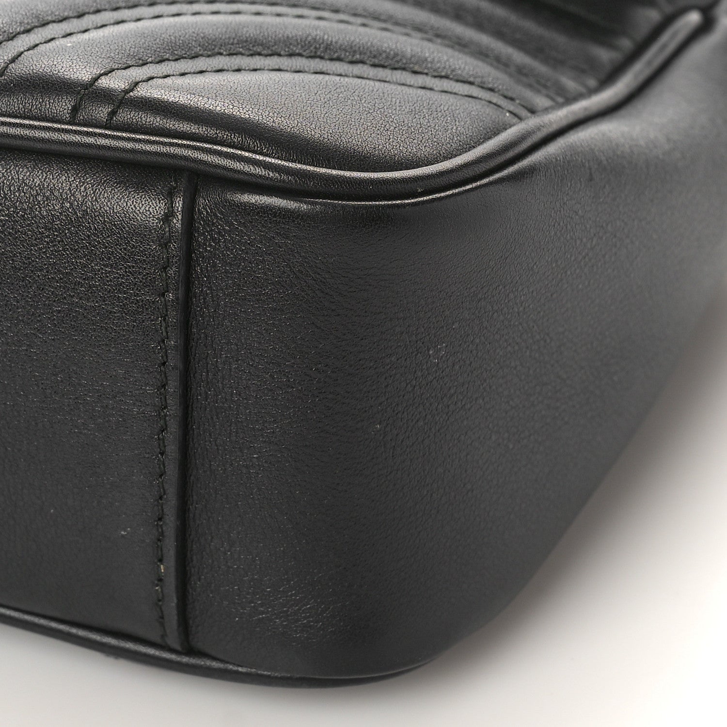 Gucci Calfskin Matelasse Small GG Marmont Shoulder Bag Black 9 of 13