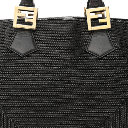 Fendi Raffia Twins Tote Black 8 of 13
