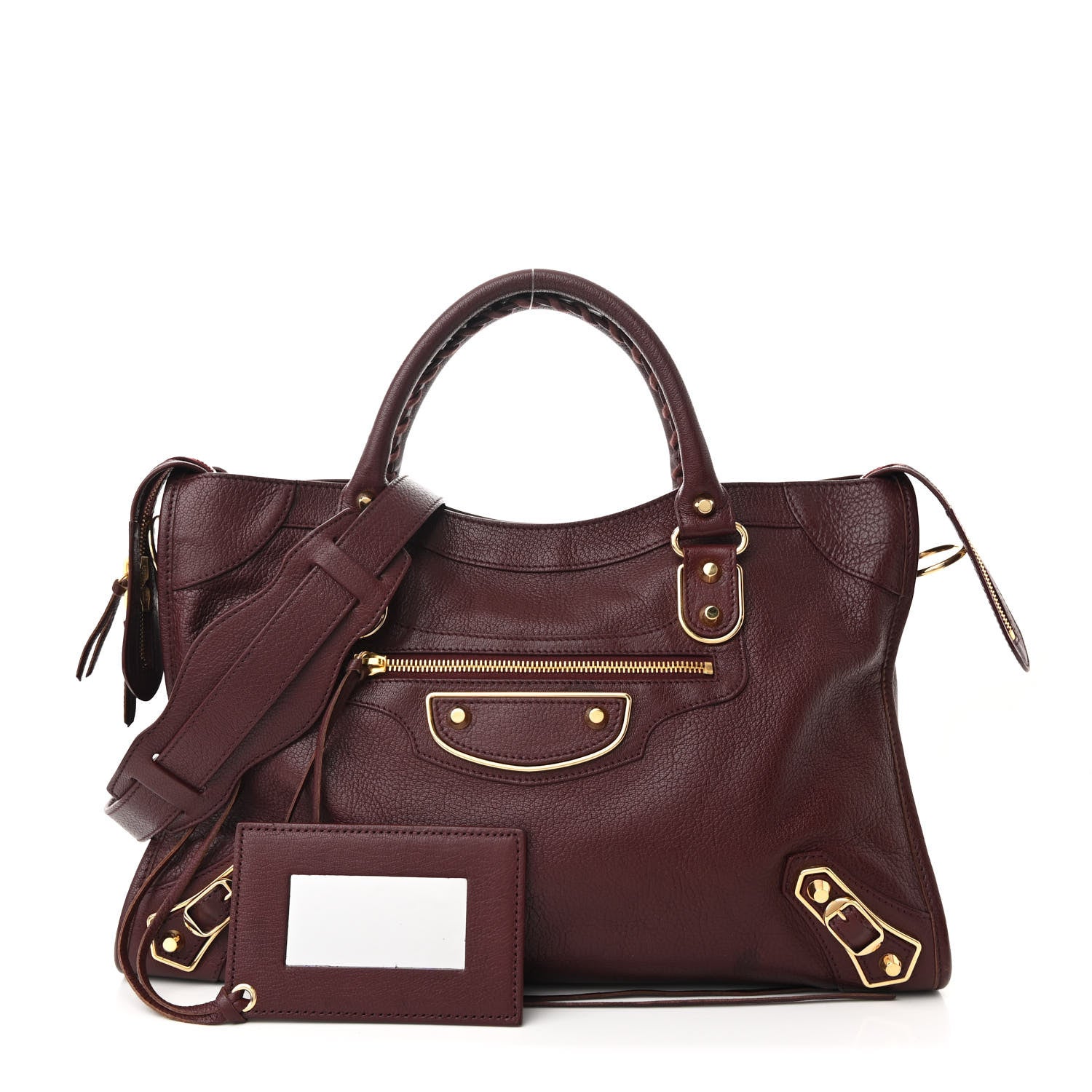 Balenciaga Chevre Gold Metallic Edge Hardware City Rouge Pourpre 3 of 11