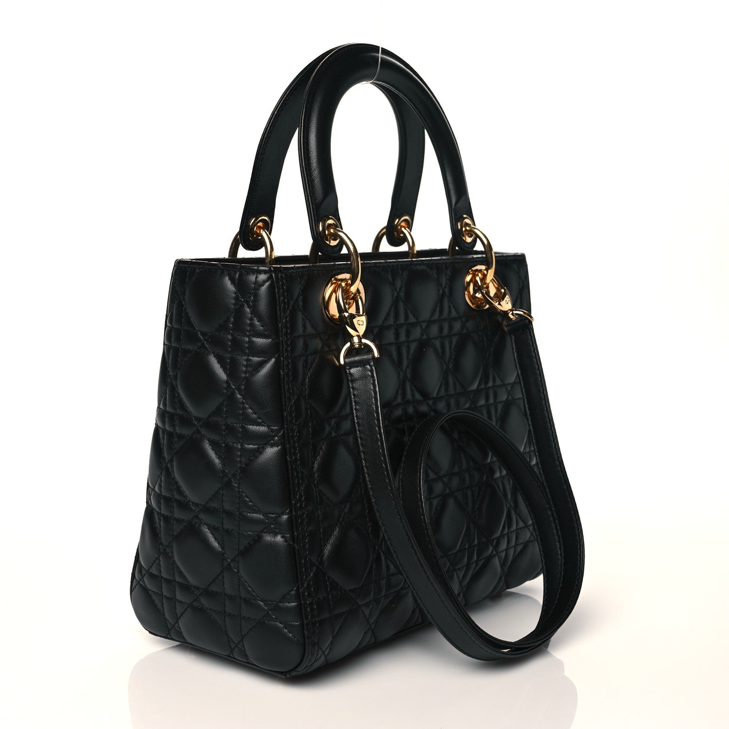 Lambskin Cannage Medium Lady Dior Black