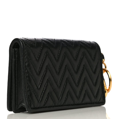 Miu Miu Nappa Impunture Flap Card Holder Key Ring Black 3 of 16
