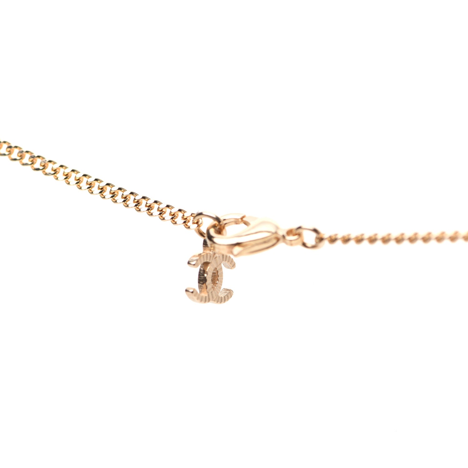 Chanel Crystal Over The Rainbow CC Pendant Necklace Gold Multicolor 8 of 9
