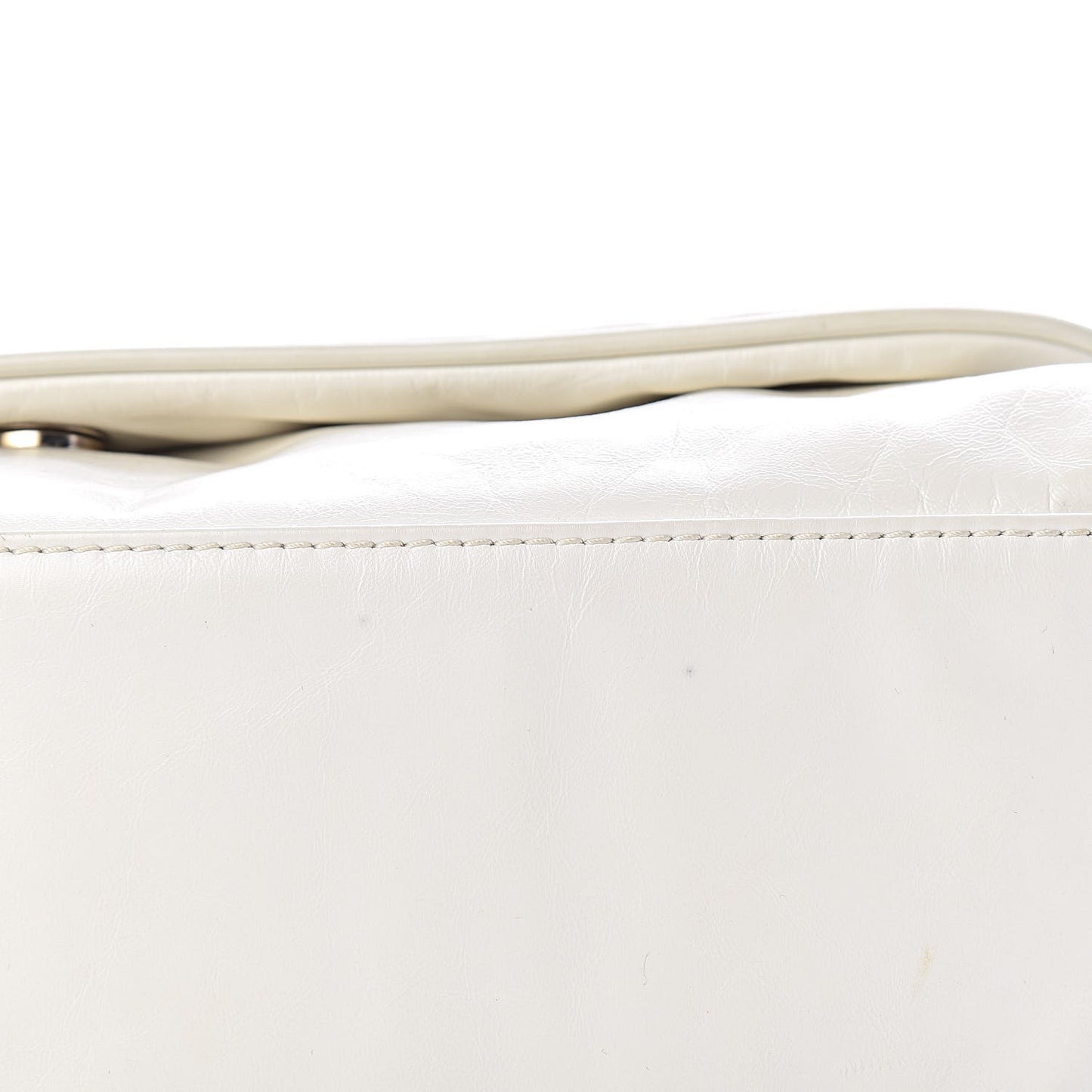 Calfskin Large Rock and Chain Flap White