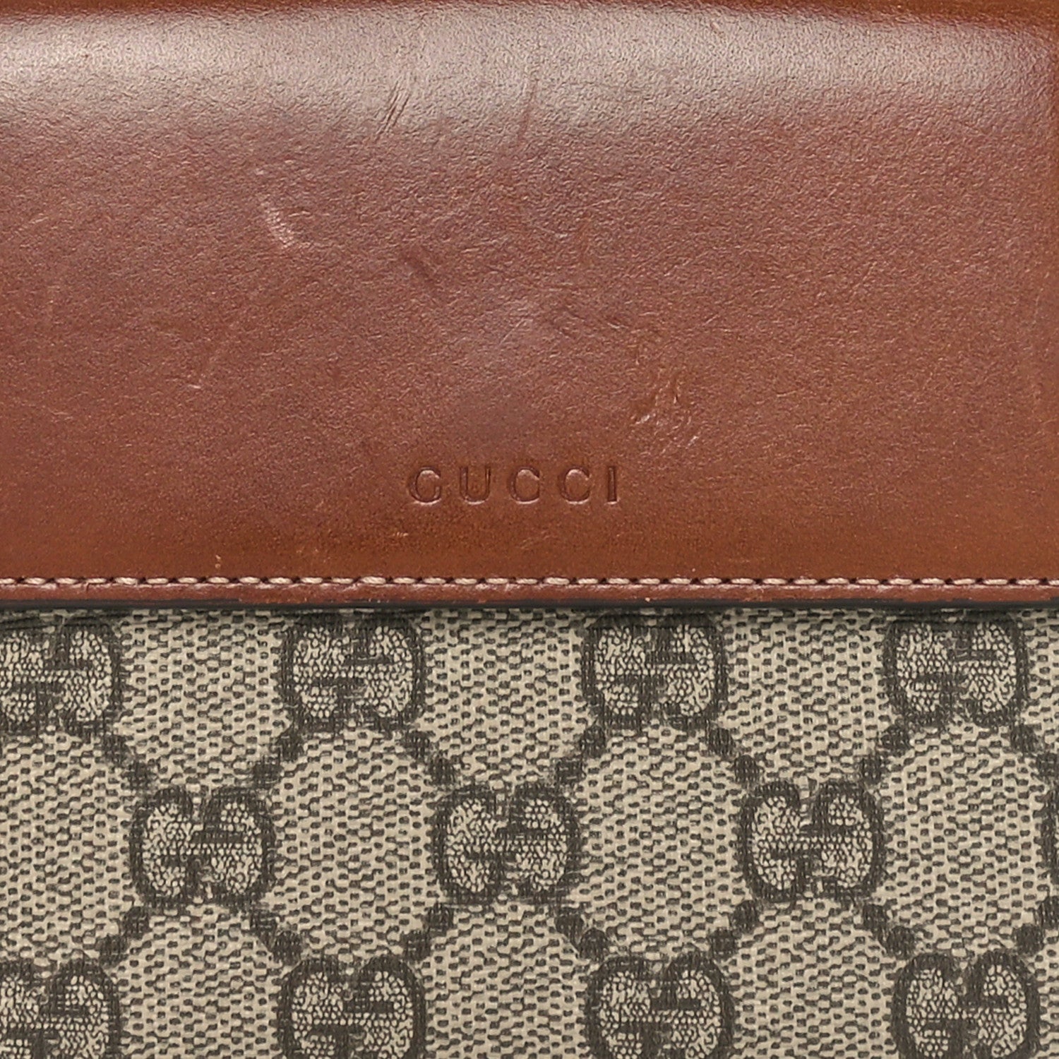 Gucci GG Supreme Monogram French Flap Wallet Brown 9 of 10