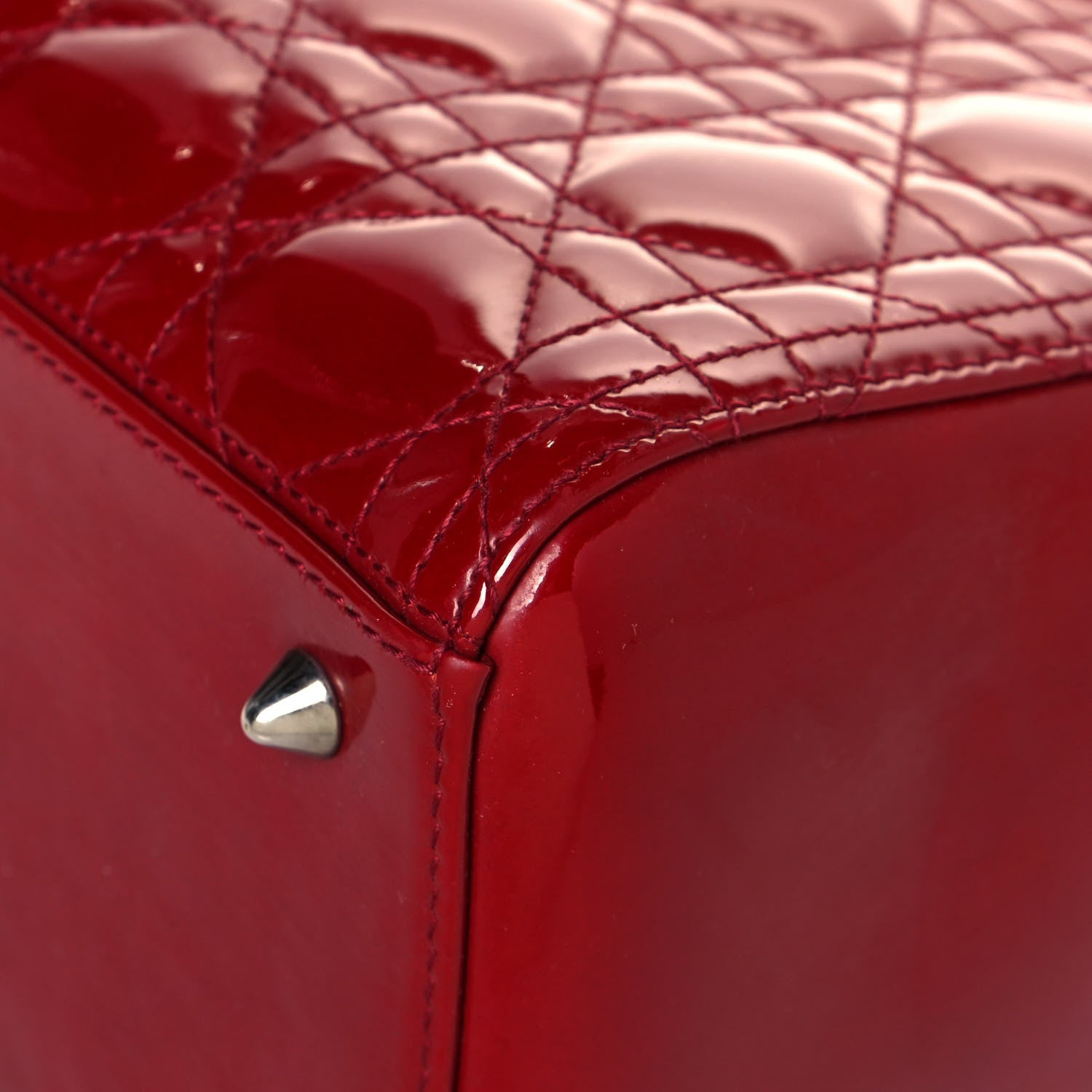 Christian Dior Patent Cannage Medium Lady Dior Red 12 of 13