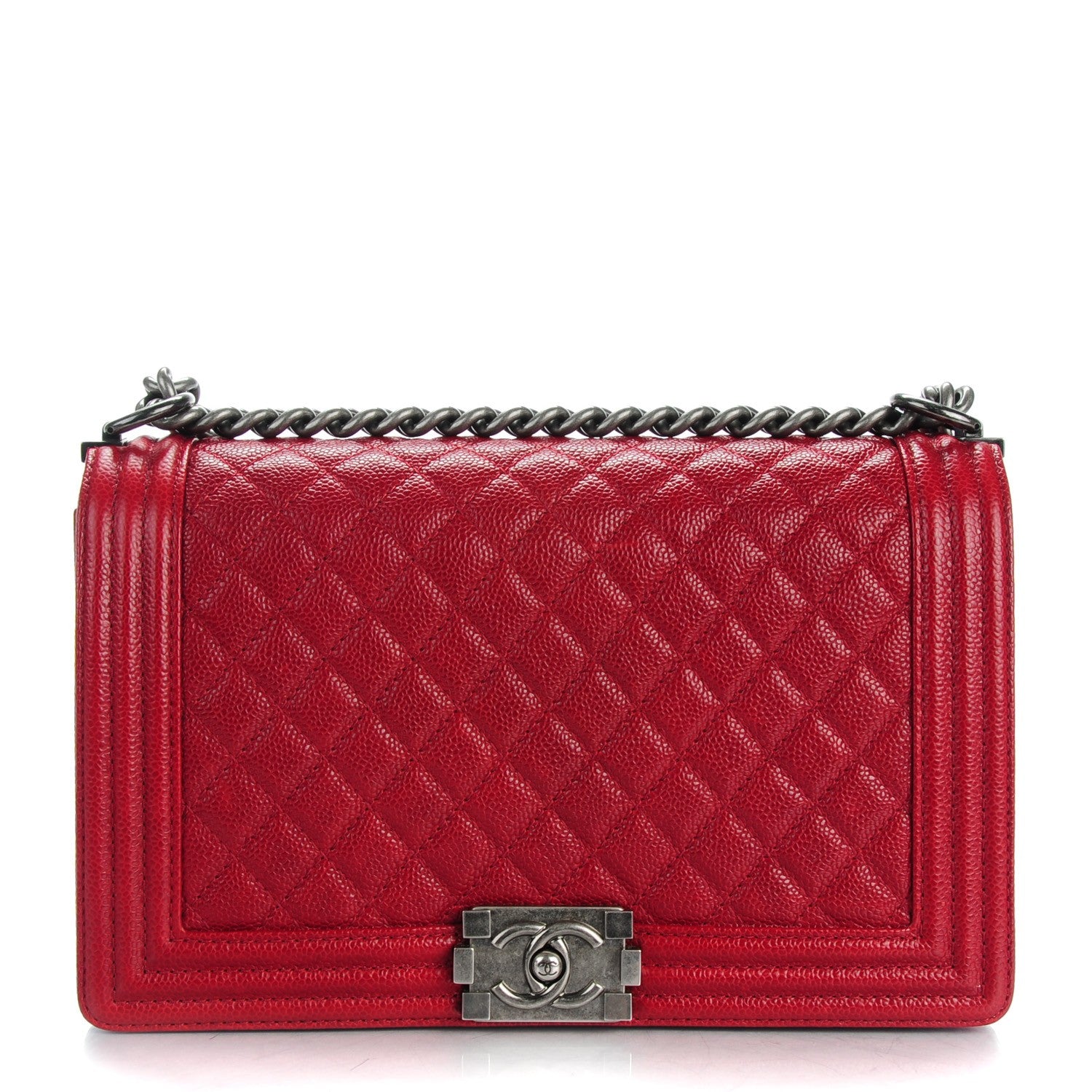 Chanel Caviar Quilted New Medium Boy Flap Dark Red 1 of 8