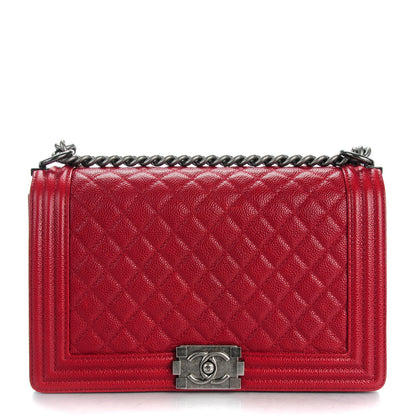Chanel Caviar Quilted New Medium Boy Flap Dark Red 1 of 8