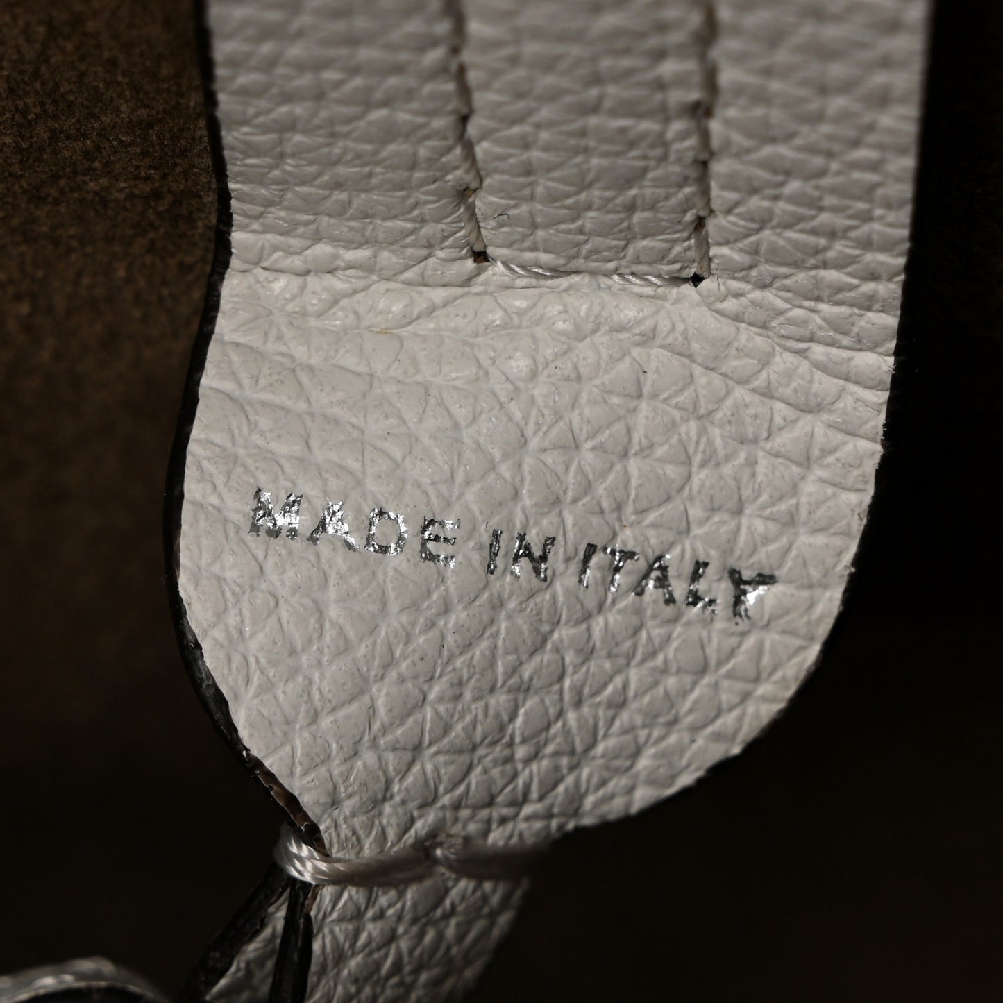 Vitello Vienna Enamel F is Fendi Shopping Tote White Taupe