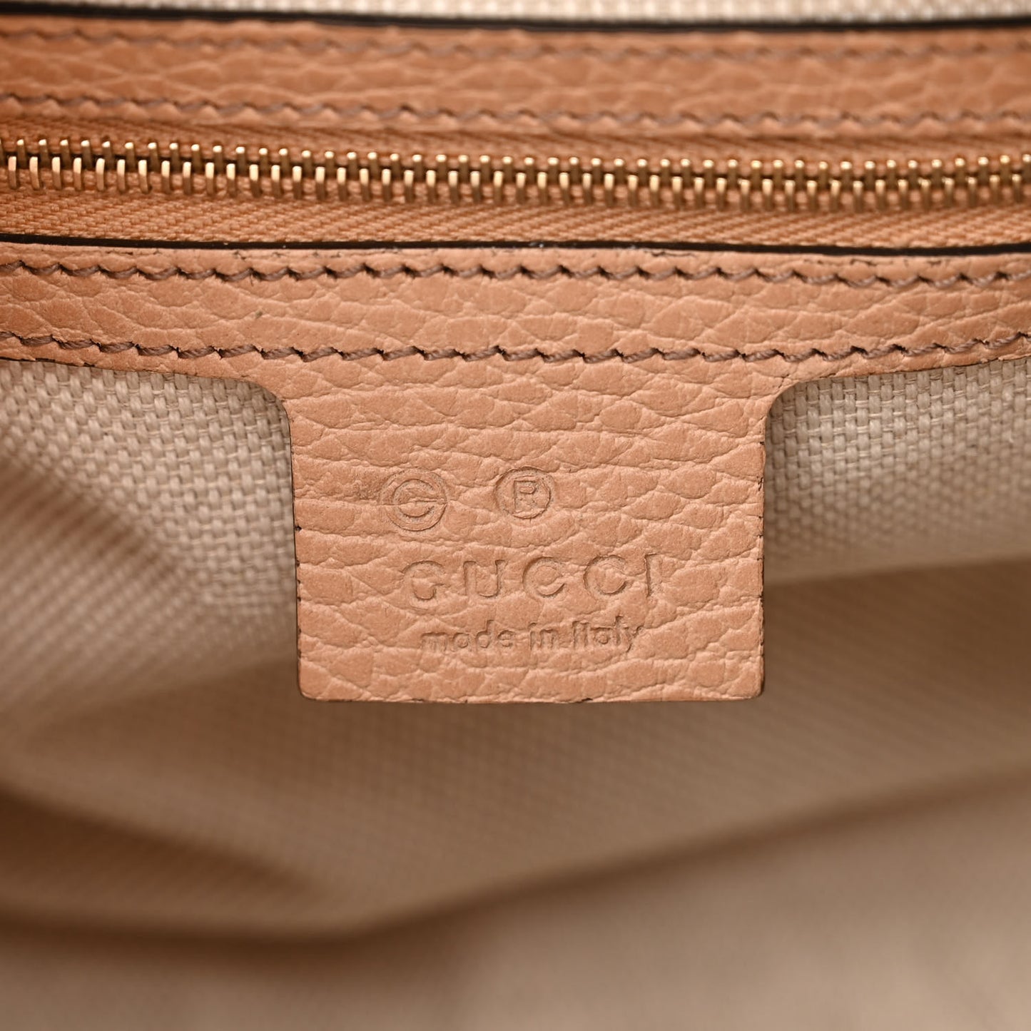Dollar Calfskin Medium Soho Top Handle Satchel Camelia
