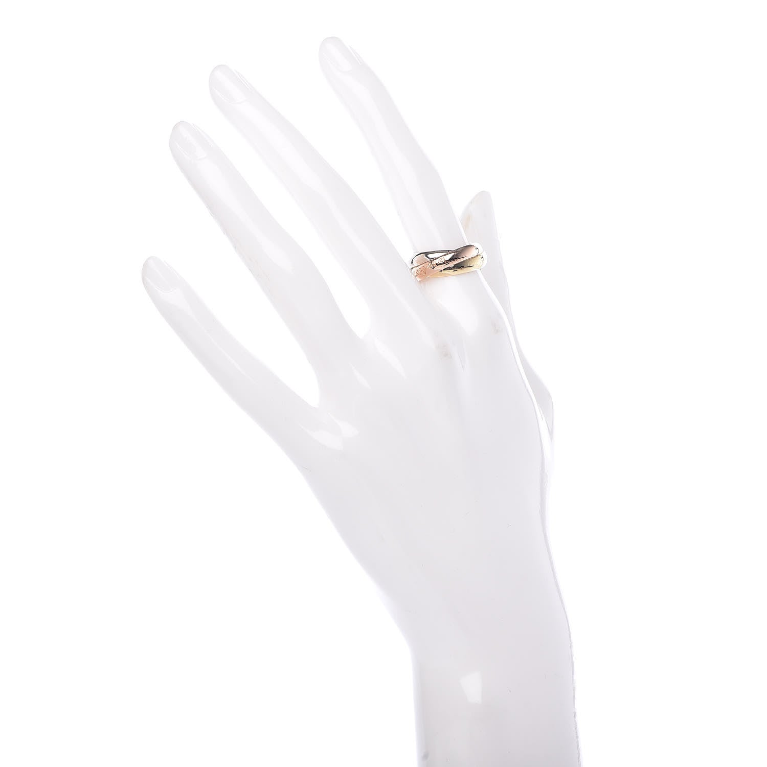 Cartier 18K Pink Yellow White Gold Classic Les Must De Trinity Ring 51 5.75 2 of 6