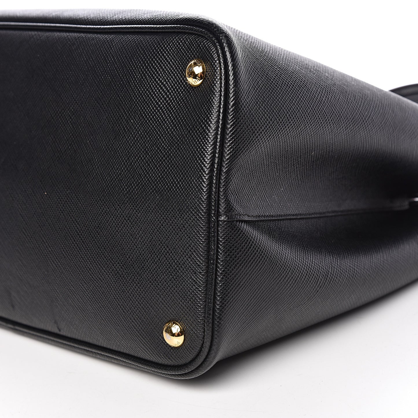 Saffiano Cuir Large Double Bag Black Fuoco