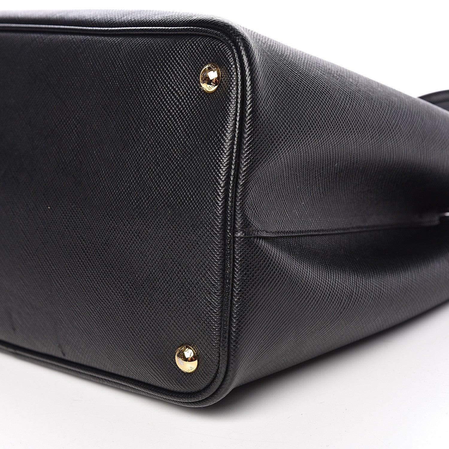 Prada Saffiano Cuir Large Double Bag Black Fuoco 16 of 19
