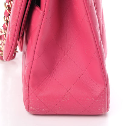 Chanel Lambskin Quilted Jumbo Double Flap Dark Pink 21 of 27