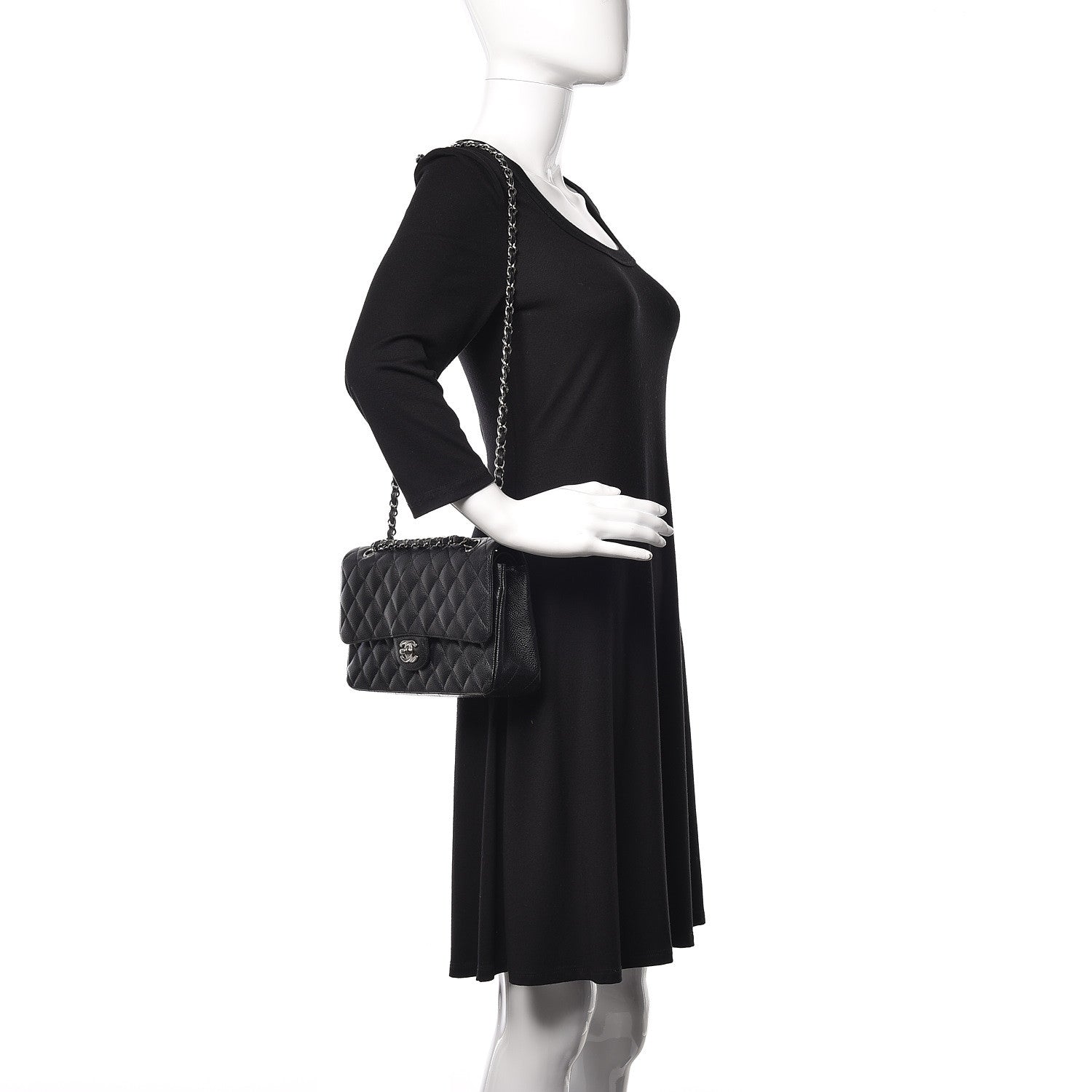 Chanel Caviar Quilted Medium Double Flap Black 3 of 15