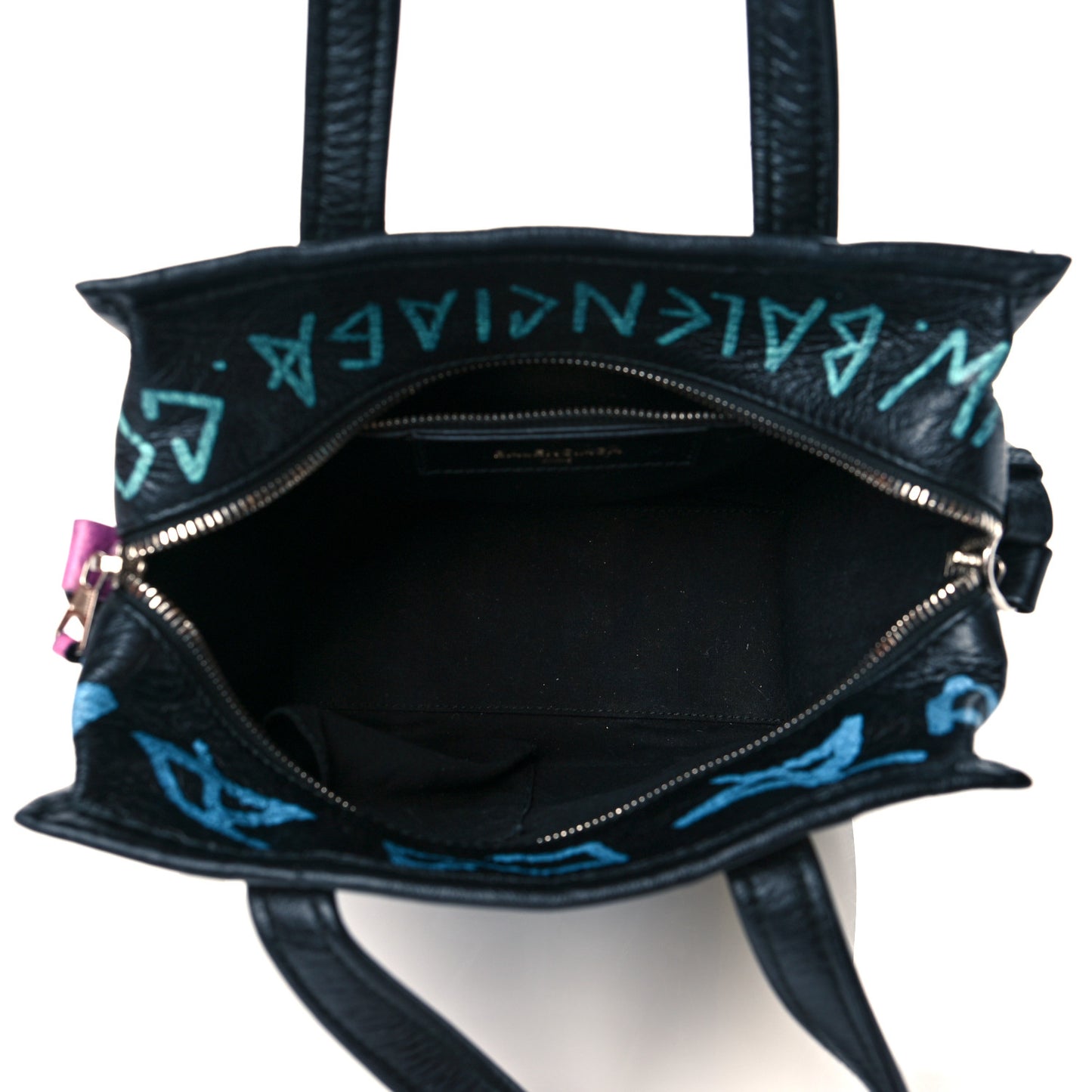 Agneau Arena Graffiti All Over XS Bazar Shopper Tote Black Multicolor