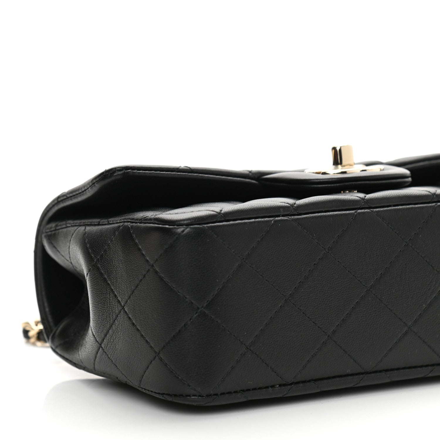 Chanel Lambskin Quilted Mini Top Handle Rectangular Flap Black 9 of 10