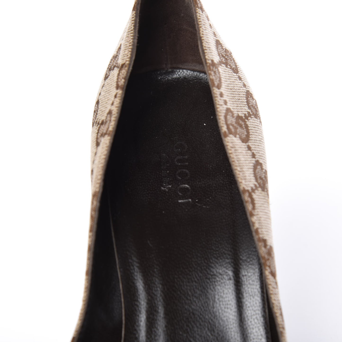 Monogram Malaga Kid Pumps 7 Biege Ebony Cocoa