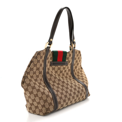 Gucci Monogram New Ladies Web Tote Dark Brown 3 of 13