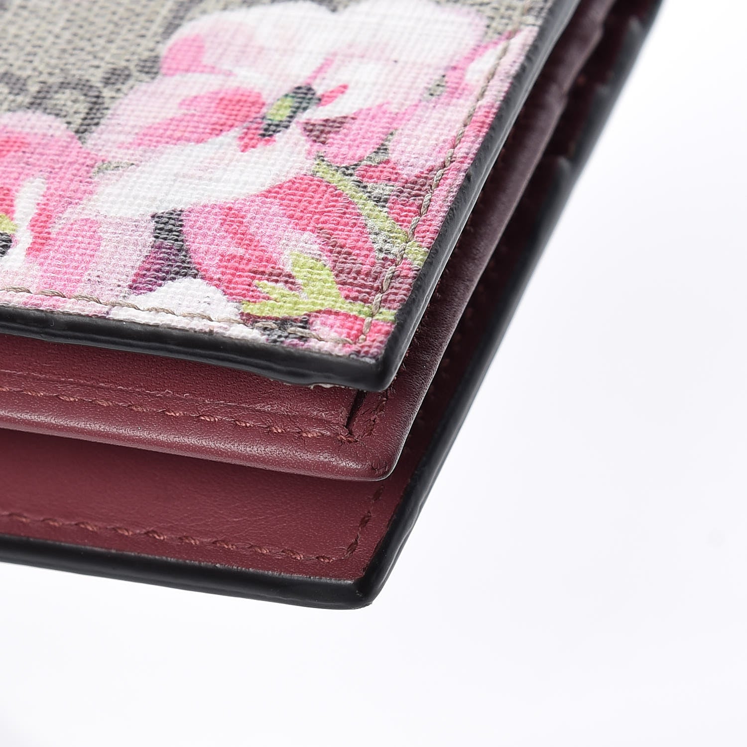 Gucci GG Supreme Monogram Blooms Card Case Beige Multicolor Dry Rose 11 of 14