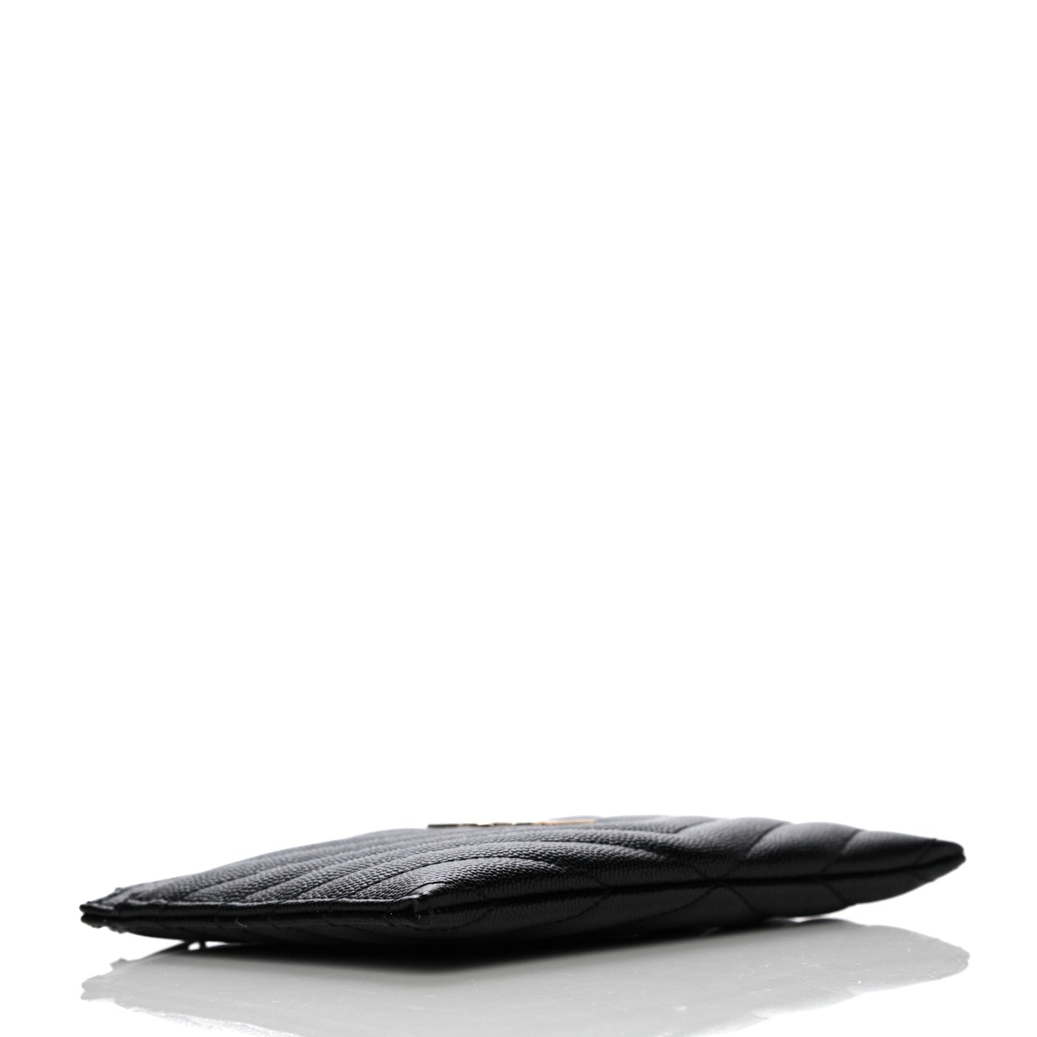 Saint Laurent Grain De Poudre Chevron Monogram Bill Pouch Black 4 of 14