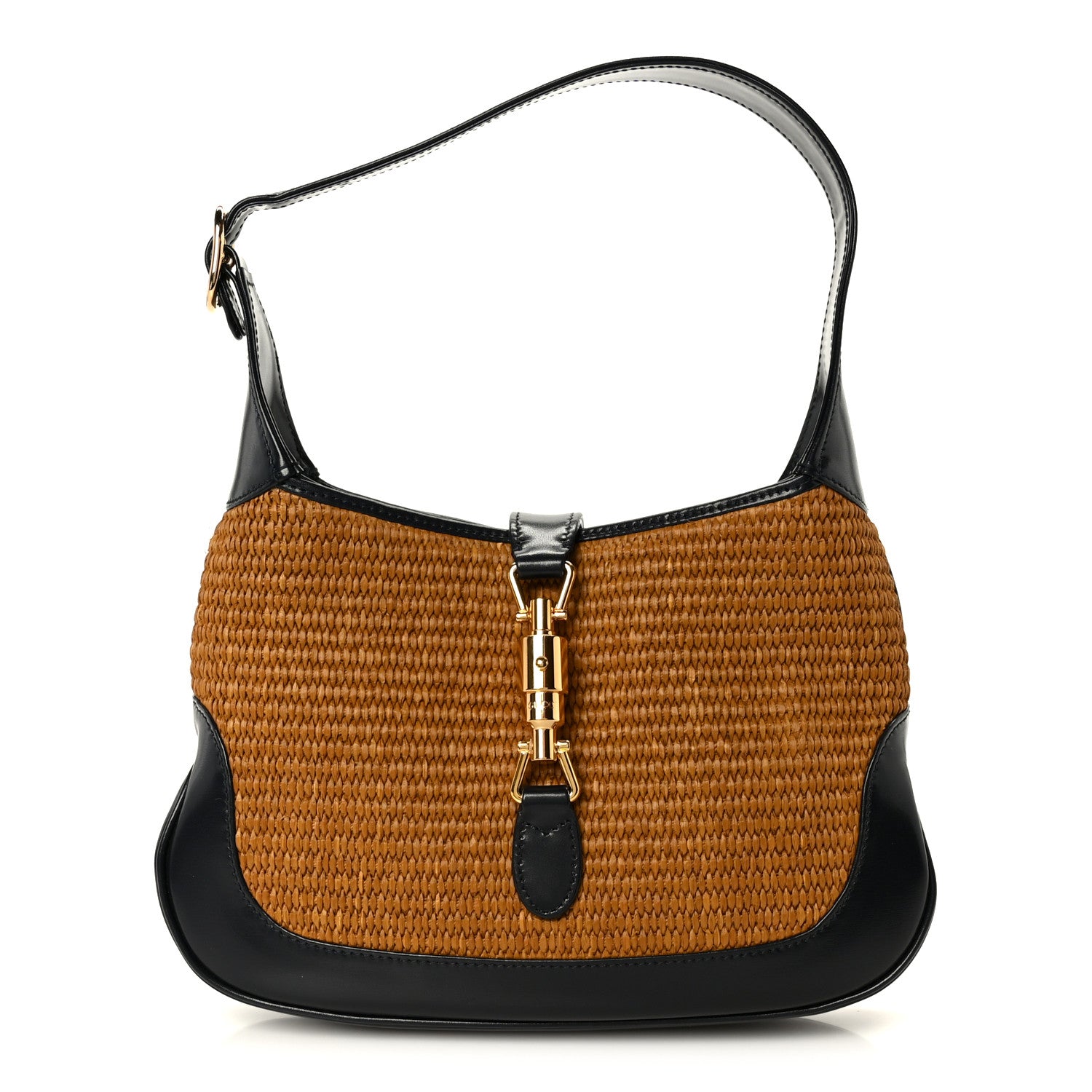 Gucci Straw Lux Boarded Dyana Lux Calfskin Small Jackie 1961 Hobo Natural Blue 1 of 10