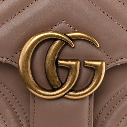 Gucci Calfskin Matelasse Mini GG Marmont Top Handle Shoulder Bag Porcelain Rose 12 of 12