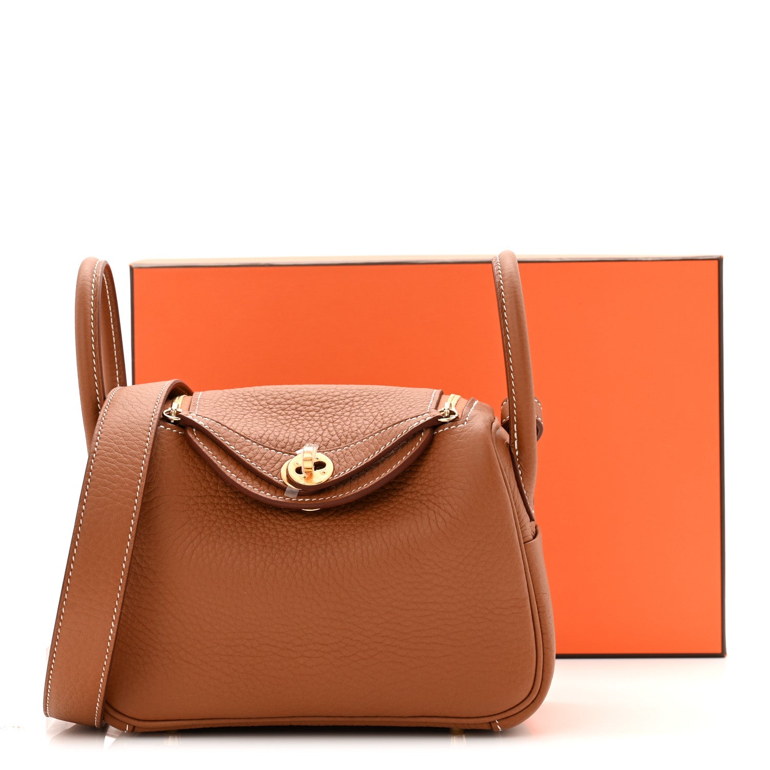 Hermes Taurillon Clemence Mini Lindy 20 Gold 11 of 11