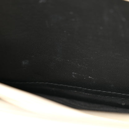 Saint Laurent Grain De Poudre Matelasse Monogram Chain Wallet White Black 14 of 17